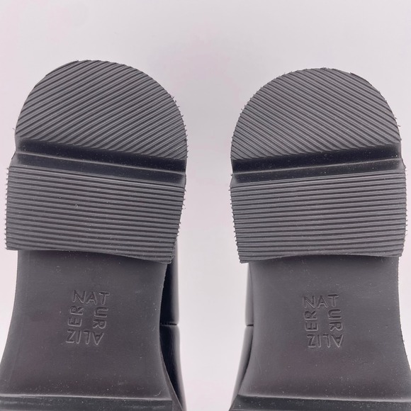 NATURALIZER Black Leather Darry Lug Sole Heeled Loafers Women's Shoes Size 8.5M - Picture 10 of 10